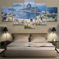 บราซิล Rio De Janeiro Wall Art-5แผงภาพวาดผ้าใบพิมพ์โปสเตอร์-Modern Home Decor สำหรับห้องนั่งเล่น