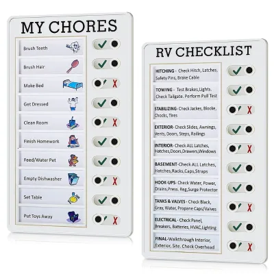Multi-purpose Wall Hanging Checklist Memo Boards Adjustable My Chores Checklist Board for RV Home Wall School Classroom