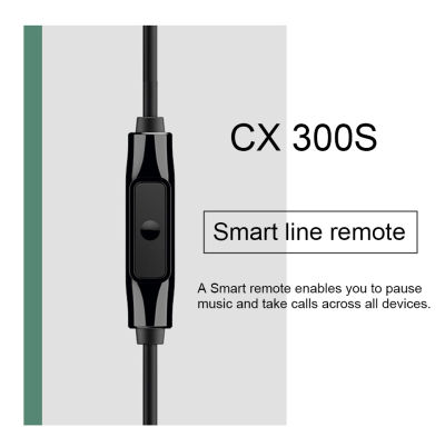 CX300S หูฟังลดเสียงรบกวนสำหรับ Android สายบริสุทธิ์เบสหูฟังสเตอริโอหูฟังกีฬา