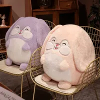 ของเล่นน่ารัก Plush กระต่ายอ้วนกลมน่ารักสำหรับตกแต่งห้องหมอนตุ๊กตาสัตว์กระต่ายยัดนุ่นอ้วนกลมสำหรับทารกเด็กเด็กผู้หญิง