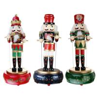 Christmas Music Box Wooden Musical Nutcracker Home Decor Ornament King Soldier Character Christmas Music Box Home Decoration