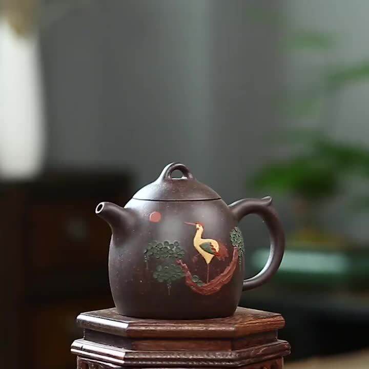350ML Yixing Clay Teapot Real Handmade Chinese Kettle 9holes Filter