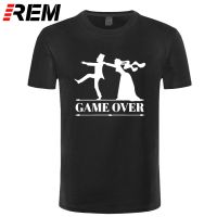 Game over bride groom bachelor bachelorette party T Shirt Funny mens short sleeve cotton t-shirt black