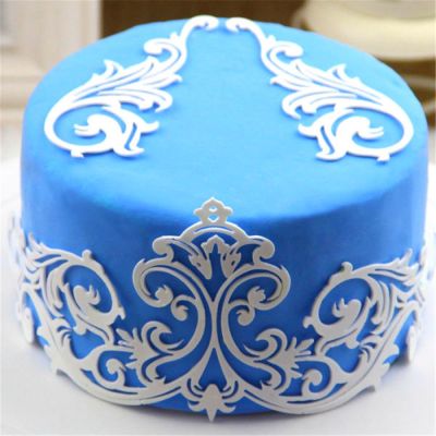 Mom Pea GX145 Free Shipping Silicone Lace Mold Big Size Cake Decoration Fondant Cake 3D Mold Food Grade Silicone Mould