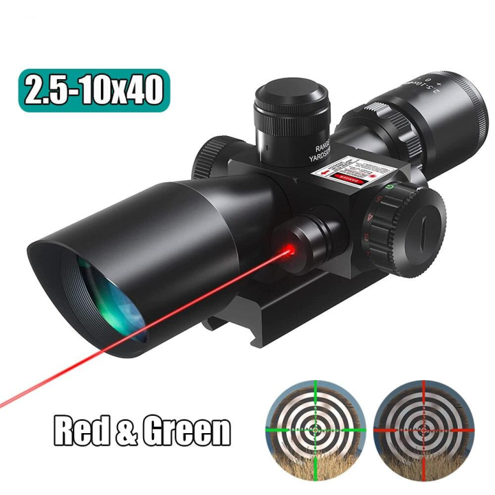 2.5-10x40 Tactical Scope Red Green Illuminated Optics Reflex Sight With ...