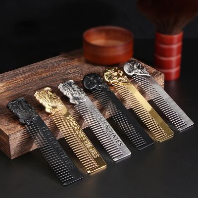 Gentleman Men Beard Styling Metal Comb Zinc Alloy Salon Barber Beard Comb Mustache Care Shaping Tools Pocket Hairdresser Comb