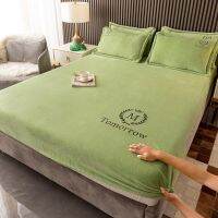 2022 New Hotel Light Luxury Embroidered Crystal Velvet Fitted Sheet Baby Fleece Mattress Cover King Size