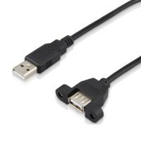 Kabel ekstensi USB 2.0 pria ke wanita dengan Panel sekrup dudukan Foil terlindung 30cm 50cm 1m 2m 3m 5m