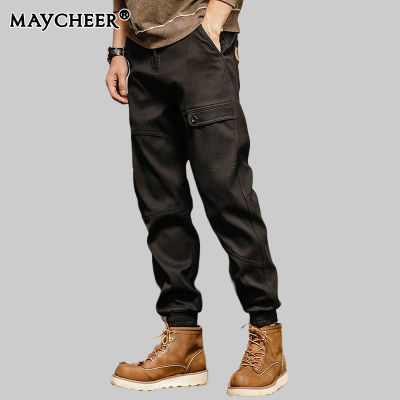 MAYCHEER กางเกงลำลองผู้ชาย กางเกงฮาเร็ม ชุดหลวมตรงหลวม