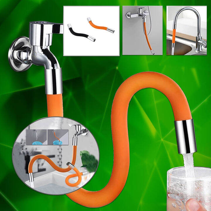 20cm Universal Faucet Extension Hose Extender Bathroom 360° Rotation