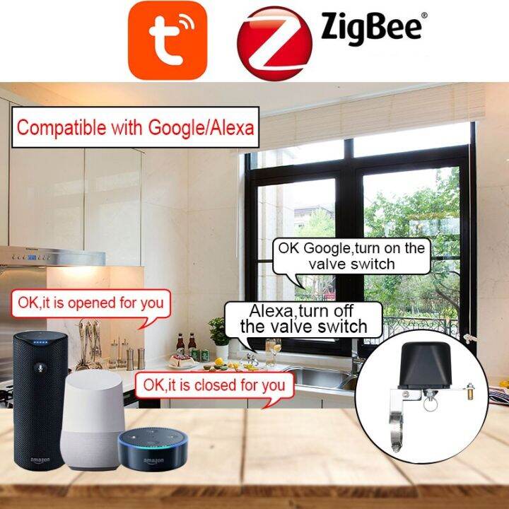 tuya-zigbee-เครื่องควบคุมแก๊สไร้สายอัจฉริยะบ้านอัตโนมัติอัจฉริยะวาล์วน้ำก๊าซวาล์วควบคุมสำหรับทำงานร่วมกับ-alexa-google-assistant