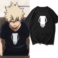 My Hero Academia Bakugo Katsuki เสื้อยืดผู้ชายพิมพ์ลายแฟชั่นสำหรับผู้หญิง,เสื้อยืดผ้าคอตตอนคุณภาพสูงเสื้อยืดเปิดไหล่ลำลอง