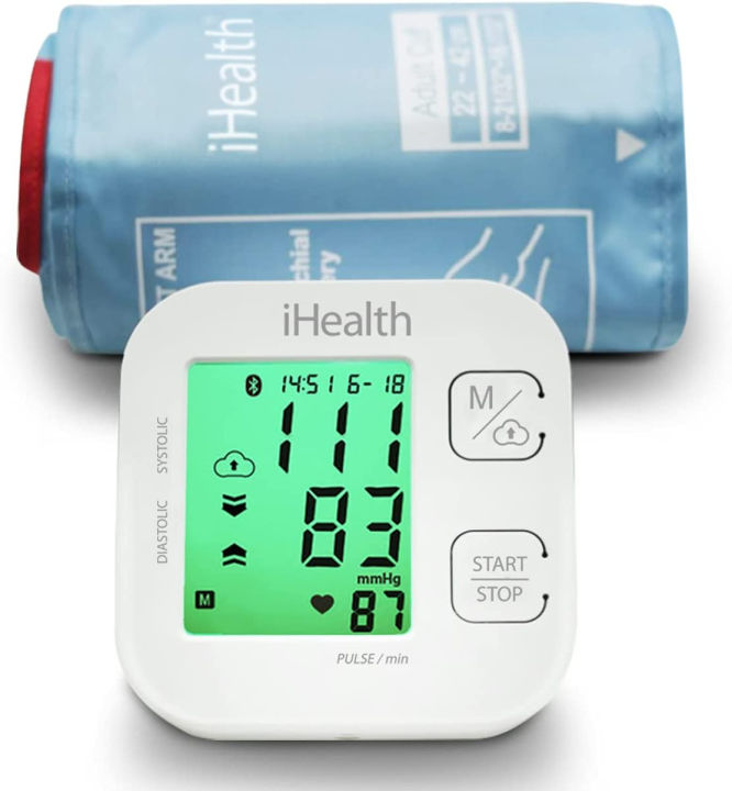 iHealth Track Wireless Upper Arm Blood Pressure Monitor with Wide range Cuff  that fits Standard to Large Adult Arms , Bluetooth Compatible for Apple &  Android Devices 