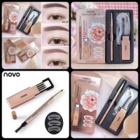 No.5146 NOVO FASHION BROW Eyebrow โนโว ดินสอเขียนคิ้ว แบบหมุน แถมไส้ดินสอ + บล๊อกคิ้ว 3 ชิ้น พร้อมไส้ดินสอเปลี่ยน3แท่ง