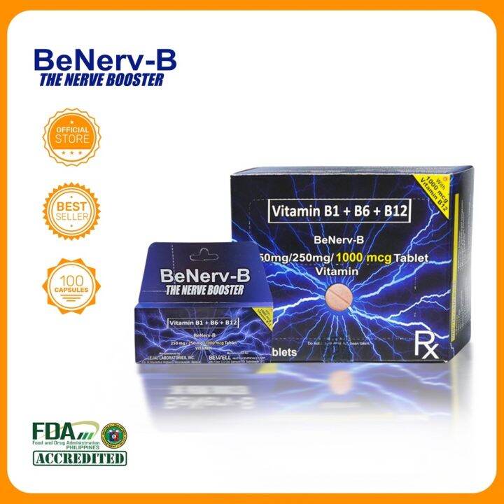 BeNervB Vitamin B1 B6 B12 500mg Box of 100 Tablets Lazada PH