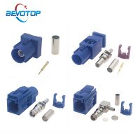 1PCS Blue Fakra C Male Plug / Female Jack RAL 5005 Connector RF Coaxial Wire Connectors for RG316 / RG174 Pigtail Cable