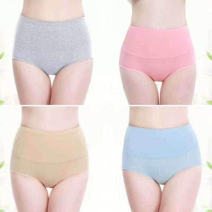 2023-korean-high-waist-cotton-panties-women-body-slimming-underwear-solid-ladies-briefs-breathable-comfort-sexy-female-lingerie