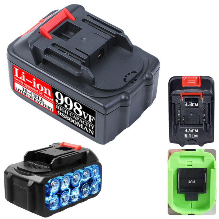 แบตเตอรี่ลิเธียม-20v-แบตเตอรี่-makita-998vf-99800mah-แบตเตอรี่แบบชาร์จไฟได้-แบตเตอรี่สำรอง-เครื่องเจาะเลื่อยไฟฟ้าสำหรับเครื่องบด-makita-battery