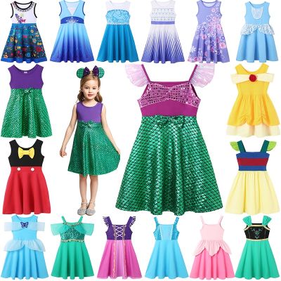 【CC】 Baby Frozen Snow Dresses  2023 Mermaids Belle Costumes 2-10Year