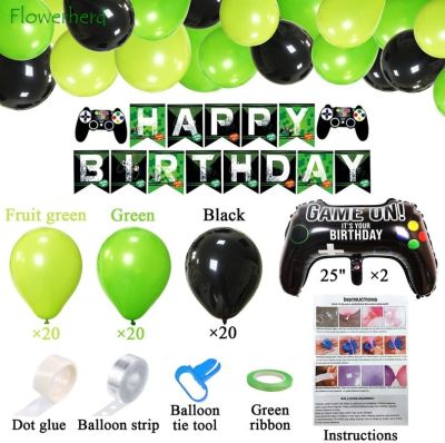 81pcs Video Game Party Decoration Kit Happy Birthday Gaming Banner Game Balloons Set Video Gamer Boys Game Party Supplies