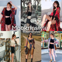 Mookrinstyle เสื้อคลุมยาว แนวโบฮีเมียน สวยมากใส่ไปเที่ยว เก๋มากๆ เสื้อคลุมชีฟอง เสื้อคลุมยาว เสื้อโบฮีเมียน hood bohemians free size อก32-55