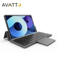 AVATTO 3 Channels Portable Wireless Bluetooth 5.2 Tablet keyboard with Touchpad Foldable Case for Windows Android IOS ipad Phone