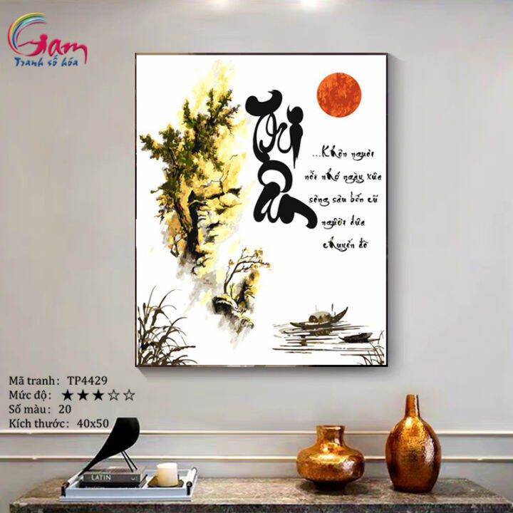 Tranh Tô Màu Theo Số Gam Thư Pháp Tri Ân Thầy Cô Tp4429 Đã Căng Khung  40X50Cm | Lazada.Vn