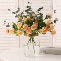 【DT】 hot  Simulation 10 Head Spring Camellia Bouquet Flower Arrangement Silk Flowers Decorations for Home Fake Flowers Wall Wedding Decor