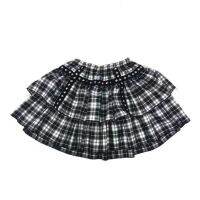 HOUZHOU Gothic Mall Goth Plaid Skirt Women Harajuku Punk Rivet Black Double-layer High-waisted Mini Skirts Dark Academia Grunge