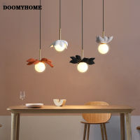 DOOMYHOME ไฟโคมไฟแขวน LED สไตล์นอร์ดิกสีสันสดใสใหม่ล่าสุดใช้ในห้องนั่งเล่นห้องห้องนอนข้างเตียงอ่านหนังสือแฟลตบาร์โคมไฟในร่ม