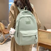 HOT14★Korean Women Nylon Zipper Backpack Preppy Style Students Solid Color School Knapsacks Girls Large Capacaity Rucksacks Travel Bag