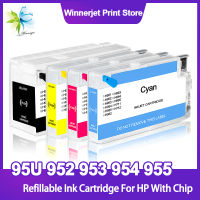 952 953 954 955 95U ตลับหมึกรีฟิลเปล่าพร้อมชิปถาวรสำหรับ HP OfficeJet Pro 7720 7730 7740 8210 8216เครื่องพิมพ์