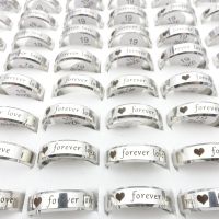 MIXMAX 100ชิ้นแหวนสแตนเลสสำหรับผู้ชายผู้หญิงเครื่องประดับแฟชั่นแหวนคู่ของขวัญวันวาเลนไทน์ขายส่ง