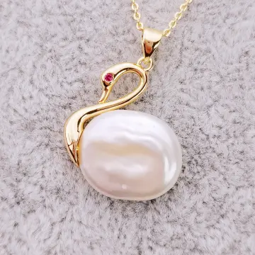 Fashion Chain Pearl Necklace For Women Baroque Pearl Metal Charm