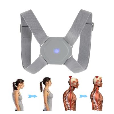 【YF】 Electric Posture Corrector Back Brace Spine Stretcher Lumbar Vibration Massager Deck Backbelt Support USB Rechargeable