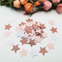 【YP】 100pcs 3cm Glitter Gold/Silver Star Paper Card Wedding Birthday Supplies Baby Shower
