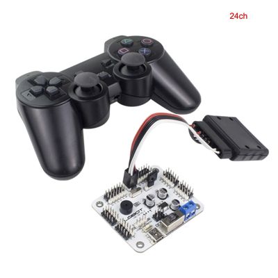 6 24 32 Channel Robot Servo Motor Control Board &amp; PS2 Controller + Receiver For Hexapod Manipulator Mechanical Arm Bipedal