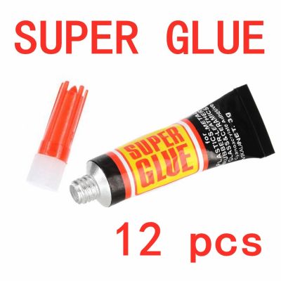 12pcs Multi Purpose Super Glue Surface Insensitive Liquid Strong Adhesive Fast Instant Glue DIY Home Silicone Sealant Quick Dry Adhesives Tape