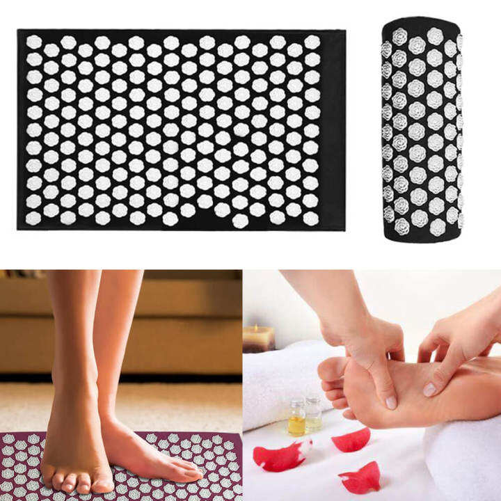 lotus-acupuncture-body-care-massager-mat-shiatsu-ชุดเบาะโยคะบรรเทาความเครียดกลับปวดหมอน-relation-ส่วนคอนวด-pad