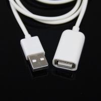 White PVC Metal USB 2.0 Male to Female Extension Adapter Cord Cable 3Ft 1m