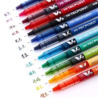 【living stationery】6/12Pcs JapanV5 Hi Tecpoint StraightRollerLarge ความจุหมึกแห้งเร็ว0.5มม. ปลายเข็ม BlackBlue