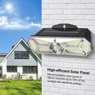 Royalulu 126168LEDS Solar Lights 3 Modes Powered Sunlight Spotlights Outdoor Wall Lamp Motion Sensor For Garden Courtyard Decor