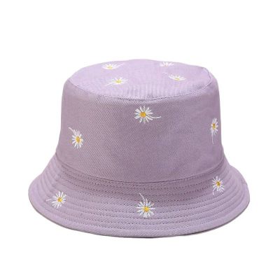 [hot]LDSLYJR Cotton Flower Embroidery Bucket Hat Fisherman Hat Outdoor Travel Hat Sun Cap Hats for Men and Women 256