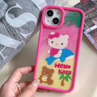 เคสโทรศัพท์มือถือการ์ตูน Hello Kitty สำหรับ iPhone 14 Pro Max 13 Pro Max 12 Pro Max ซิลิโคนนิ่มฝาหลังโทรศัพท์กันกระแทกสำหรับ iPhone 11กรอบด้านหลัง