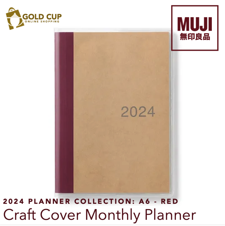 MUJI 2024 Craft Cover Monthly Planner Red A6 Size Lazada PH
