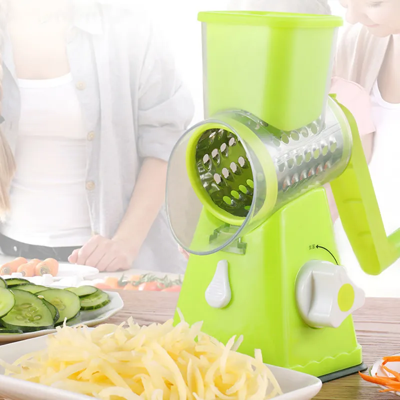 Manual Vegetable Cutter Slicer Kitchen Roller Gadgets Tool Vegetable Chopper  Round Slicer Graters Potato Carrot Cheese Shredder