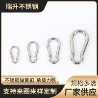 ☁▦ 304 stainless steel spring buckle high-altitude work safety hook nut mountaineering outdoor with master belt ring quick