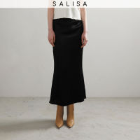 SALISA - TEA SKIRT PF23 Midi Satin Modal Black