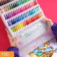 【CW】 60 Pcs Pens Marker Markers Fineliner WaterColor for Adult Colouring BooksSketching