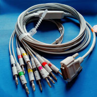 Sesuai untuk Nihon Kohden 901090209620 Kabel ECG dengan 10 Ecg สายไฟนำ Kabel DB 15pin Ke Pisang 4.0 dengan Perintang 10K